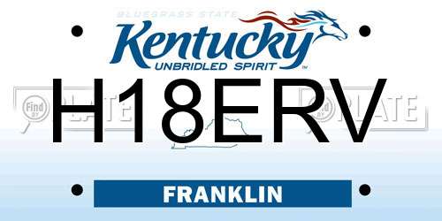 H18ERV Kentucky License Plate
