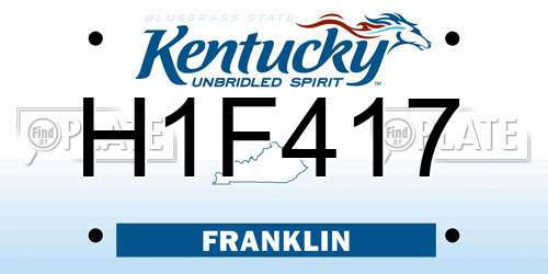 H1F417 Kentucky License Plate