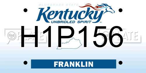 H1P156 Kentucky License Plate