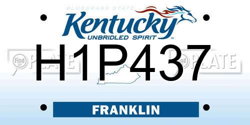H1P437 Kentucky License Plate