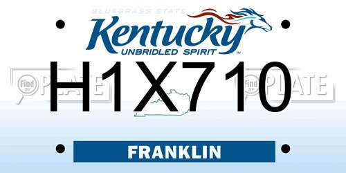 H1X710 Kentucky License Plate