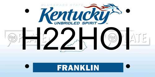 H22HOI Kentucky License Plate