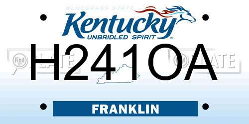 H241OA Kentucky License Plate