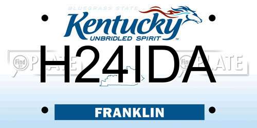 H24IDA Kentucky License Plate