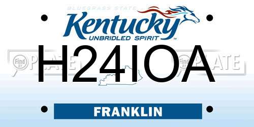 H24IOA Kentucky License Plate