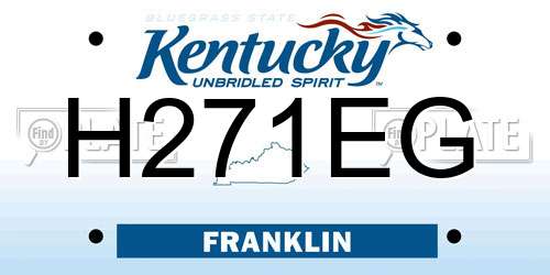 H271EG Kentucky License Plate