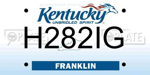 H282IG Kentucky License Plate