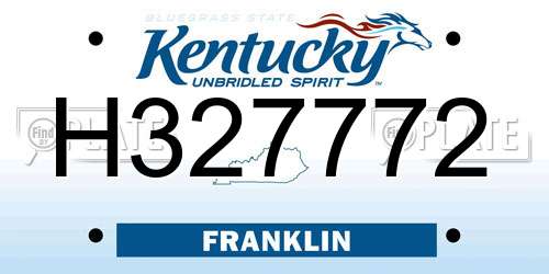 H327772 Kentucky License Plate