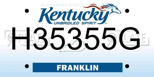H35355G Kentucky License Plate