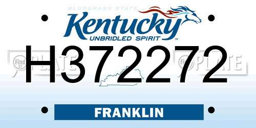 H372272 Kentucky License Plate