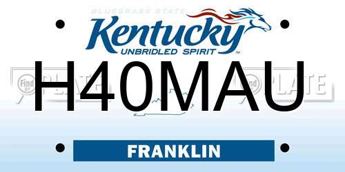 H40MAU Kentucky License Plate