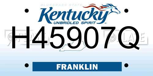 H45907Q Kentucky License Plate