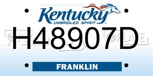 H48907D Kentucky License Plate