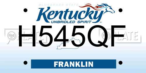 H545QF Kentucky License Plate