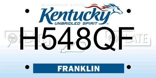 H548QF Kentucky License Plate