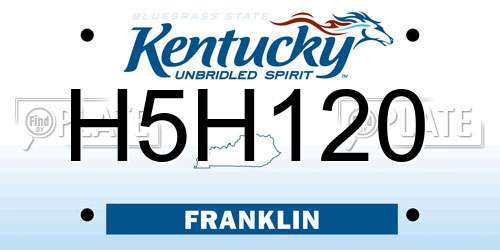 H5H120 Kentucky License Plate