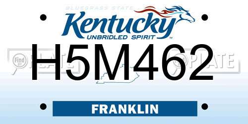 H5M462 Kentucky License Plate