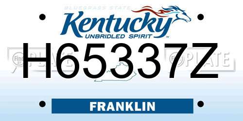H65337Z Kentucky License Plate