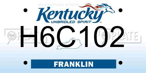 H6C102 Kentucky License Plate