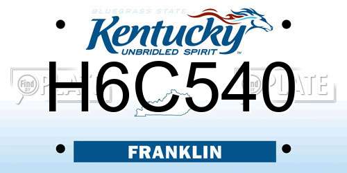 H6C540 Kentucky License Plate