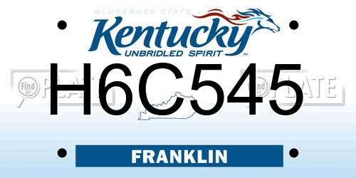 H6C545 Kentucky License Plate