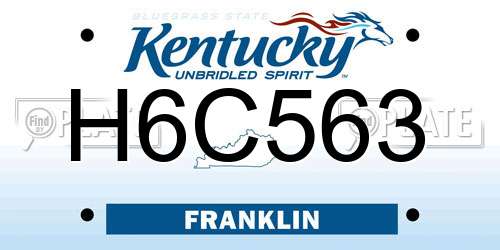 H6C563 Kentucky License Plate