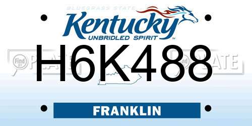 H6K488 Kentucky License Plate