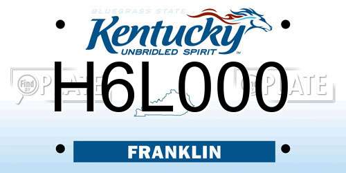 H6L000 Kentucky License Plate