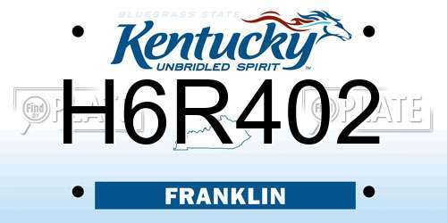 H6R402 Kentucky License Plate