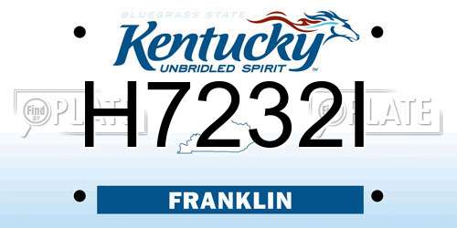 H7232I Kentucky License Plate