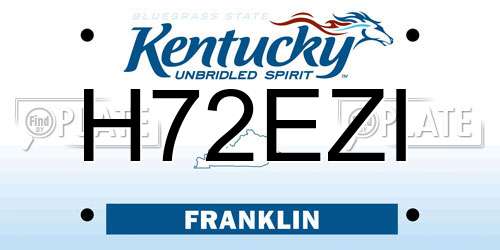 H72EZI Kentucky License Plate