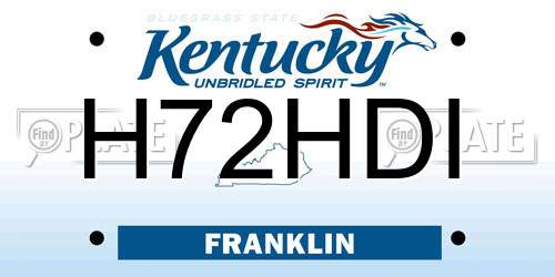 H72HDI Kentucky License Plate