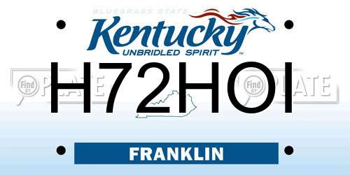 H72HOI Kentucky License Plate