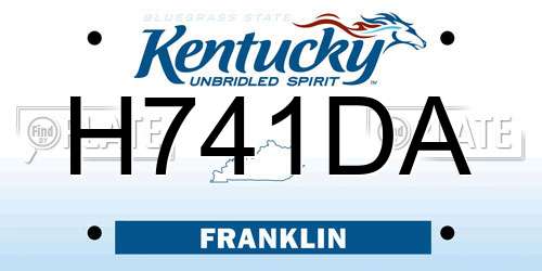 H741DA Kentucky License Plate