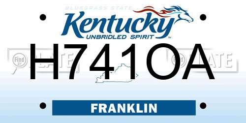H741OA Kentucky License Plate