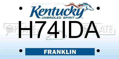 H74IDA Kentucky License Plate