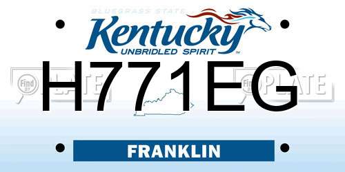 H771EG Kentucky License Plate
