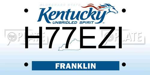 H77EZI Kentucky License Plate