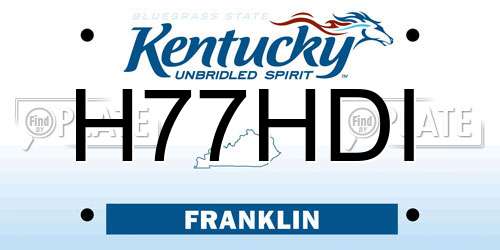 H77HDI Kentucky License Plate