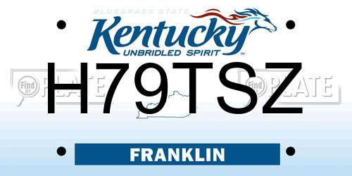 H79TSZ Kentucky License Plate