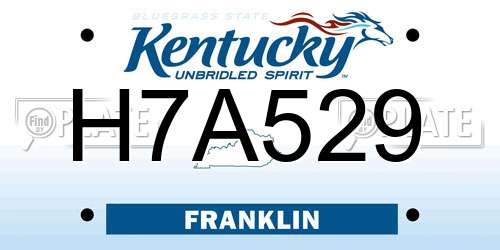 H7A529 Kentucky License Plate