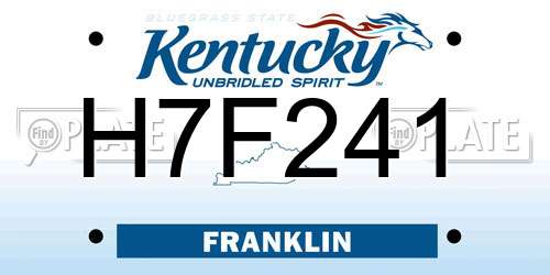 H7F241 Kentucky License Plate
