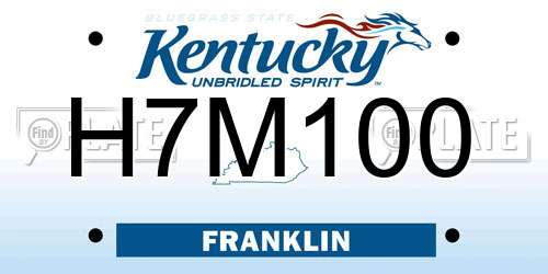 H7M100 Kentucky License Plate