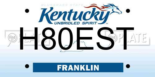 H80EST Kentucky License Plate