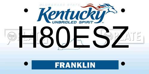 H80ESZ Kentucky License Plate