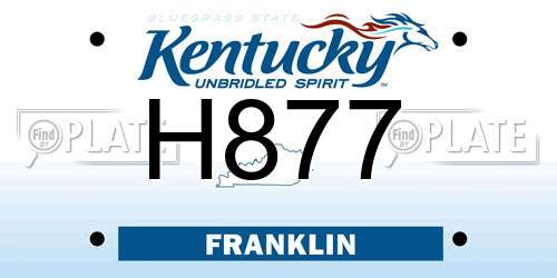 H877 Kentucky License Plate