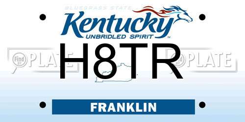 H8TR Kentucky License Plate