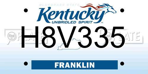 H8V335 Kentucky License Plate