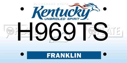 H969TS Kentucky License Plate