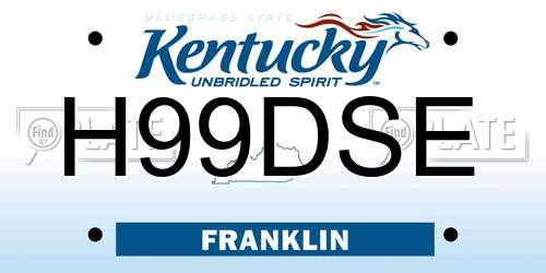 H99DSE Kentucky License Plate